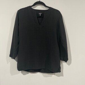 Eileen Fisher Black Linen Blend Blouse Size Petite Small